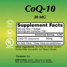 COQ10 30mg - 100 Soft Gels