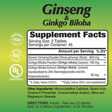 Ginkgo Biloba - Nutritional Supplement - 60 mg - 120 capsules